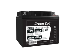 Green Cell CUBE AGM IP54 12V 40Ah akumulátorová bezúdržbový akumulátor kosačka skúter čln Traktorová kosačka