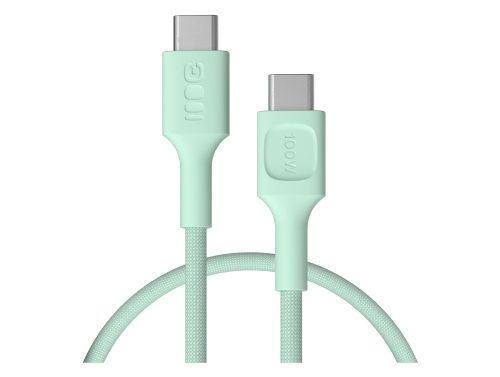 Kábel USB-C 0,3m 100W Greencell PowerStream Rýchle Nabíjanie PD Mint Green