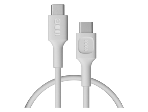 Kábel USB-C 0,3m 100W Greencell PowerFlex Rýchle Nabíjanie PD Snow White