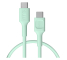 Kábel USB-C 0,3m 100W Greencell PowerFlex Rýchle Nabíjanie PD Mint Green