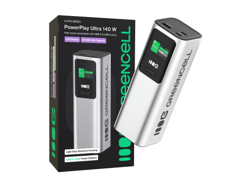 Greencell PowerPlay Ultra Powerbanka 25200mAh 140W PD USB C s rýchlym nabíjaním pre laptop, MacBook, iPhone 16 15 14 Pro Max