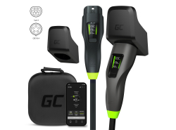 Green Cell GC Habu Ładowarka Mobilna EV 11kW 7m Typ 2 CEE 16A Wallbox z Aplikacją + Habu Holder - uchwyt kabla ładującego EV