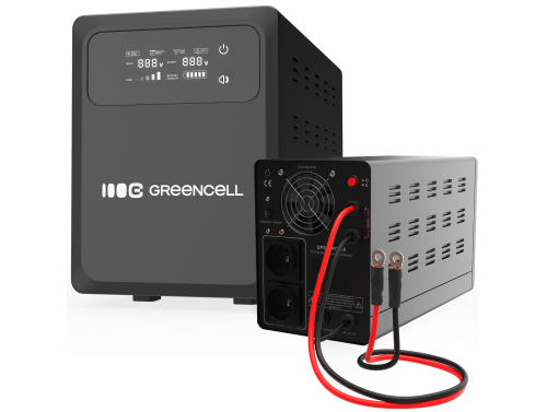 Greencell UPS Núdzový Napájací Zdroje AVR 1200VA 800W PowerCore 12 VDC s LCD displejom