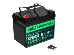 Green Cell Cube AGM VRLA IP54 12V 33Ah bezúdržbový akumulátor do kosačky, skútra, lodi, invalidného vozíka