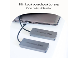 Adapter Basic HUB Greencell USB-C 4in1 (4×USB-A 3.0) – rýchly prenos do 5 Gb/s, hliníkový kryt