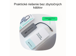 Adapter Basic HUB Greencell USB-C 4in1 (4×USB-A 3.0) – rýchly prenos do 5 Gb/s, hliníkový kryt