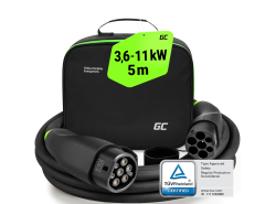 Green Cell Snap Typ 2 EV Ladekabel 11 kW 7 m für Tesla Model 3 S X Y, VW ID.Buzz, Kia EV6, Hyundai IONIQ 5, BMW iX, Ford Mach-E