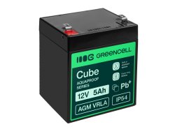 Greencell AGM VRLA 12V 5Ah bezúdržbový akumulátor na kasa hračky kamery (91x70x102mm)