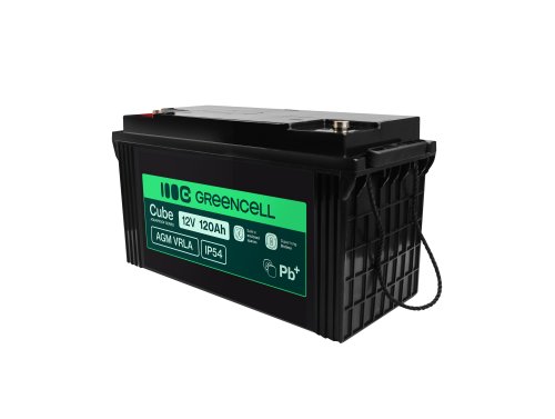 Greencell AGM VRLA 12V 120Ah bezúdržbový akumulátor na lode a fotovoltické solárne panely (173x406x233mm)