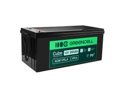 Greencell AGM VRLA 12V 200Ah bezúdržbový akumulátor pre lodné fotovoltaické solárne panely (240x522x226mm)