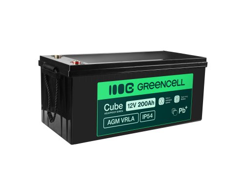 Greencell AGM VRLA 12V 200Ah bezúdržbový akumulátor pre lodné fotovoltaické solárne panely (240x522x226mm)
