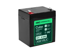 Greencell AGM VRLA 12V 4.5Ah bezúdržbový akumulátor do pokladníc, hračiek, kamier (90x70x106mm)