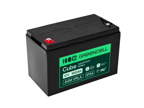 Greencell AGM VRLA 12V 100Ah bezúdržbový akumulátor na UPS, váhy, karavan (332x175x220mm)