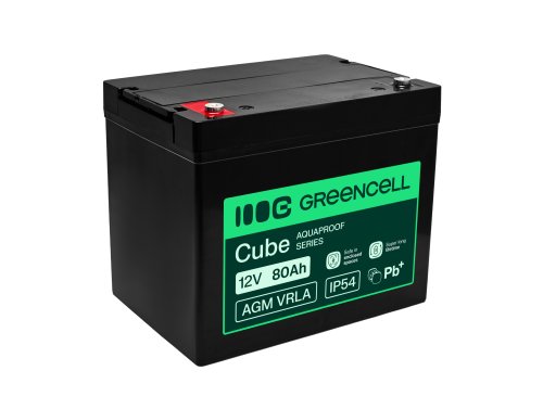 Greencell AGM VRLA 12V 80Ah bezúdržbový akumulátor do UPS, váhy, karavanu (260x168x216mm)