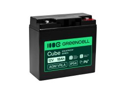 Greencell AGM VRLA 12V 18Ah bezúdržbový akumulátor do pokladnice, hračky, kamery (181x77x167mm)
