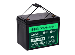 Green Cell CUBE AGM IP54 12V 75Ah akumulátorová bezúdržbový akumulátor rybarska lod obytné auto fotovoltaika