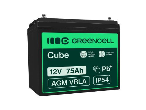 Green Cell® AGM 12V 75Ah akumulátorová bezúdržbový akumulátor rybarska lod obytné auto fotovoltaika