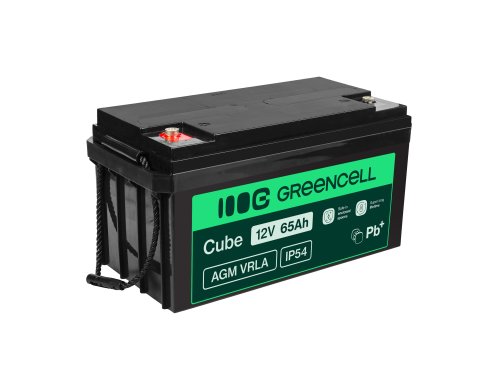 Green Cell® AGM 12V 65Ah akumulátorová bezúdržbový akumulátor rybarska lod obytné auto fotovoltaika
