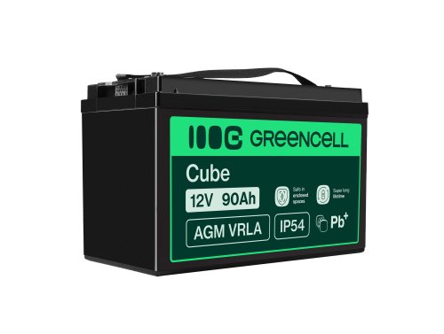 Green Cell® AGM 12V 90Ah akumulátorová bezúdržbový akumulátor rybarska lod obytné auto fotovoltaika