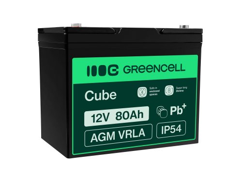 Green Cell® AGM batéria 12V 80Ah VRLA bezúdržbová olovená batéria pre jachtu plachetnicu solárny obytný automobil mobilné domy