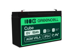 Green Cell® AGM 6V 15Ah akumulátorová bezúdržbový akumulátor hračky Výstražné systémy hračkárske vozidlo