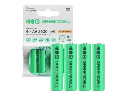 4x Nabíjateľná batéria AA R6 2600mAh Ni-Mh dobíjateľné akumlátory Green Cell