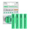 4x akumlátory AAA R3 950mAh Ni-Mh dobíjateľné batérie Green Cell