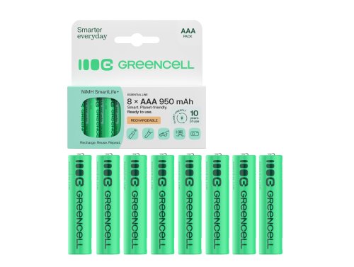 8x akumlátory AAA R3 950mAh Ni-Mh dobíjateľné batérie Green Cell