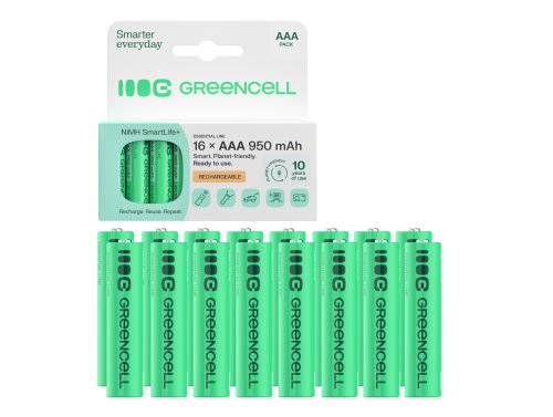 16x akumlátory AAA R3 950mAh Ni-Mh dobíjateľné batérie Green Cell