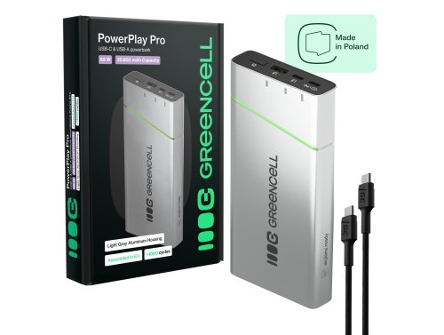 Powerbank Greencell PowerPlay Pro 20800mAh 65W – rýchle nabíjanie, PD, Ultra Charge, výroba v Poľsku